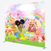 Aperturee - Aperturee Cartoon Candyland Birthday Square Tension Backdrop